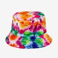 Vibrant multi-color tie-dye bucket hat with outdoor sun protection and double-sided wear - M (56-58cm) / Five-color Bright Tie-dye (12)