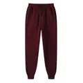 Wine red fleece joggers for men and women with drawstring waist and ribbed cuffs - Burgundy