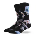 Vintage black crew socks with colorful sugar skull pattern for men - Sugar Skull Pattern (7)