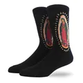 Black men's crew socks featuring Our Lady of Guadalupe religious graphic knitted design - Religious Figure Portrait Style (8)