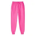 Fuchsia pink unisex fleece joggers with drawstring elastic waist and ribbed cuffs - Magenta