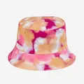 Vibrant pink and orange tie-dye bucket hat for summer outdoor sun protection style - M (56-58cm) / Pink Orange Yellow White Tie-dye (19)