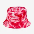 Fashionable red and white tie-dye bucket hat with wide brim for sun protection - M (56-58cm) / Red White Irregular Tie-dye (20)