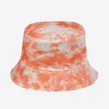 Stylish orange and white tie-dye bucket hat for outdoor sun protection and fashion - M (56-58cm) / Orange White Minimalist Tie-dye (23)