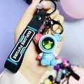 Space-themed blue astronaut bear keychain with Explore Future wrist strap variant - Roaming Sitting Bear / Blue