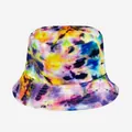 Colorful tie-dye bucket hat for outdoor sun protection with vibrant graffiti pattern - M (56-58cm) / Vibrant Red Yellow Blue Purple Tie-dye (30)