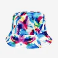 Vibrant multi-color tie-dye printed bucket hat for stylish outdoor sun protection - M (56-58cm) / Vibrant Ink Graffiti Tie-dye (34)