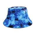 Fashionable blue tie-dye pattern bucket hat with sun protection for outdoor activities - M (56-58cm) / Layered Blue Tie-dye (37)