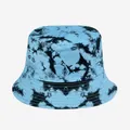 Fashionable sky blue and black tie-dye bucket hat for outdoor sun protection wear. - M (56-58cm) / Blue Black Classic Tie-dye (39)