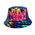Vibrant tie-dye bucket hat with colorful graffiti pattern for outdoor sun protection - M (56-58cm) / Colorful Visual Impact Tie-dye (55)