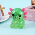 Adorable green glitter axolotl squishy stress toy for sensory play and relief - Green