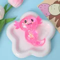 Kawaii roze glitter axolotl squishy speelgoed voor stressverlichting en sensorisch spel - Roze Met Grote Pailletten