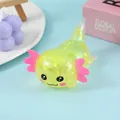 Glittery yellow axolotl squeeze toy for stress relief and fun sensory fidgeting - Yellow