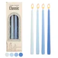 Elegantes Set mit 4 blauen 30cm Morandi-Farbverlaufs-Stabkerzen für ein romantisches Dinner - Blau-Serie (30锥杆蓝色系4支)