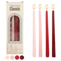 Set of 4 shades of red 30cm taper candles with retail packaging box - Red Pink Series (30锥杆红粉系4支)