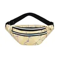 Marsupio alla moda con linee geometriche da donna, borsa pettorale leggera - Oro