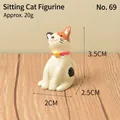 Figura de gato calicó de resina, 3.5cm de altura, lindo gatito sentado decorativo - Gato en Cuclillas (69)
