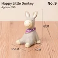 Cute grey donkey resin figurine wearing a purple polka dot scarf for home decoration - Happy Donkey (9)
