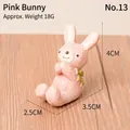Small pink resin bunny figurine ornament for home and garden decoration 4cm - Pink Bunny (13)