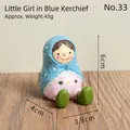 Cute little girl resin figurine ornament with blue headscarf for home decoration - Girl With Blue Headscarf (33)
