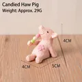 Detailed cute pink resin pig figurine holding dango skewers, unique garden ornament - Pig With Dango (27)