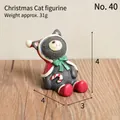 Cute miniature resin Christmas kitten figurine for garden home decor ornament model 40 - Christmas Cat (40)