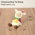 Small Christmas resin sheep ornament with bell and bow tie for holiday home decor - Christmas Lamb With Bow (2)
