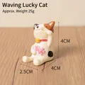 Cute miniature resin beckoning cat figurine home garden decoration gift - Style No. 44 - Waving Cat (44)