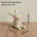 Hand-painted resin rabbit figurine with pink polka dot headscarf for garden decor - Bunny With Headscarf (37)
