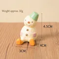 Hand-painted cute snowman resin figurine miniature ornament for home garden decor - Little Snowman (46)