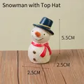 Miniature resin snowman figurine with top hat and red scarf for home decor - Snowman With Top Hat (60)