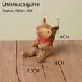 Cute miniature chestnut squirrel resin figurine with red bow tie decoration, height 4cm - Chestnut Squirrel (61)