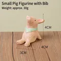 Cute pink resin pig figurine with bib, miniature animal ornament for home decor - Pig With Bib (63)