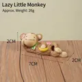 Small cute brown resin monkey figurine lying flat for home and garden desk decoration - Resting Monkey (68)
