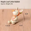 Miniature resin rabbit figurine wearing an orange hat with specific dimensions shown - Maple Leaf Bunny (16)