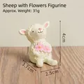 Cute resin lamb figurine holding pink flowers for home and garden decoration - Lamb With Flowers (36)