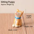 Miniature sitting Shiba Inu puppy resin figurine, cute animal garden decor, 2.5cm. - Squatting Dog (43)