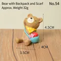 Miniature resin bear figurine with scarf and backpack ornament - Bear With Backpack And Scarf (54)