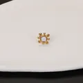 Elegant 18k gold plated stainless steel stud earring with iridescent shell inlay - Radiant Style / Gold