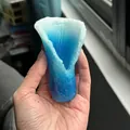Vaso creativo moderno in resina onda blu per decorazioni domestiche nordiche di lusso - Piccolo (10cm)