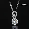 Elegant silver-plated necklace featuring a brilliant round faux moissanite pendant. - Infinite Symbol Style (DZ040)