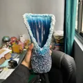 Vase créatif vague océan bleu en résine moderne décoration de table ornementale - Grand (30cm)