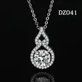 Elegant silver teardrop necklace with a brilliant round cut moissanite pendant - Intertwined Teardrop Style (DZ041)
