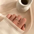 Minimalist S925 sterling silver ring featuring a smooth polished bead on the index finger - Adjustable Open / Simple Bead