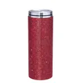 Elegante termo de acero inoxidable de 20 oz con incrustaciones de pedrería roja. - 20oz Con Pajita / Rojo