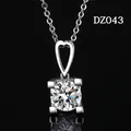 Elegant minimalist simulated moissanite pendant necklace with a heart-shaped bail design - Hollow Heart Clasp Style (DZ043)