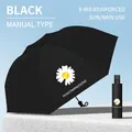 Parapluie noir anti-UV manuel avec imprimé marguerite et logo PEACEMINUSONE - Marguerite À 8 Os Manuelle - Noire