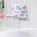 Cappello da sole per neonati decorato con graziose stampe di unicorni e arcobaleni - Taglia unica / Unicorno Bianco Arcobaleno