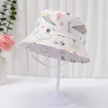 Cappello a secchiello bianco per neonati con stampe di unicorni e cinturino elastico - Taglia unica / Unicorno Bianco Sweet