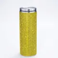 Bicchiere termico da 20oz in acciaio inossidabile con strass gialli brillanti - 20oz Con Cannuccia / Giallo